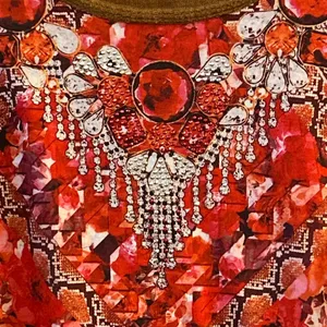 One World XL Brown Embellished Floral Print Long Sleeve Scoop Neck Tunic Top‎ thumbnail 7