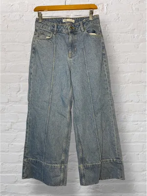 Zara Z1975 High-Waisted Front Seam Wide-Leg Jeans Minimalism thumbnail 1