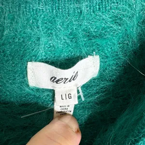 Aerie‎ Green Fuzzy Sweater Dress Medium CP0341 thumbnail 6