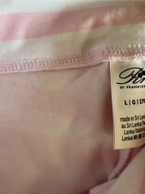 Frankie's Bikinis Pink & White Striped Tank Top and Shorts Set thumbnail 3