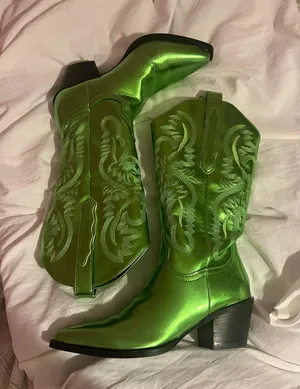 Lime Green Cowgirl Boots Size 6.5 thumbnail 1