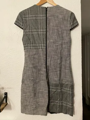 Alice + Olivia Coley Plaid Patchwork Short-Sleeve Shift Dress Size 6 thumbnail 3