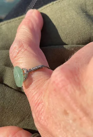 Wire Ring Green Stone (Custom Size To Order) thumbnail 8