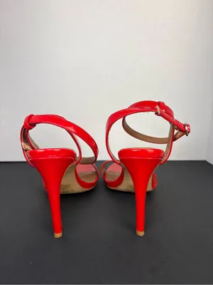 Steve Madden Red Patent Stiletto Ankle-Strap Sandals thumbnail 5