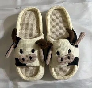 Slippers I Women’s I Cow Motif thumbnail 1