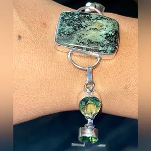 African Green Turquoise Bracelet 7”- 8” thumbnail 3