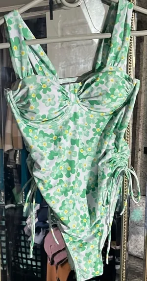 1 piece floral ruched bathing suit swimsuit swimwear thumbnail 1
