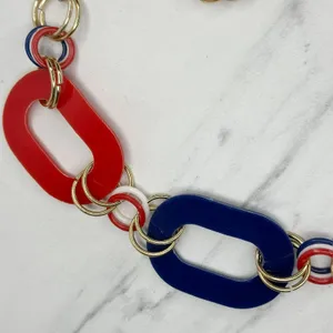 Vintage Red White Blue Plastic Chain Belt Medium/Large (M/L) ✨ thumbnail 11