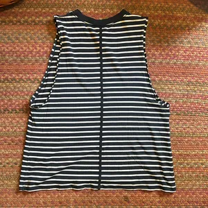 Lululemon Navy Blue Stripe Stretch Muscle Tank thumbnail 6