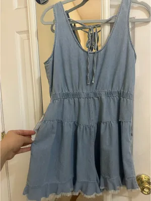 Mustard Seed Denim Romper thumbnail 3