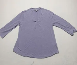 Orvis Women’s Small Heathered Lavender 3/4 Sleeve V-Neck Tunic Top thumbnail 1