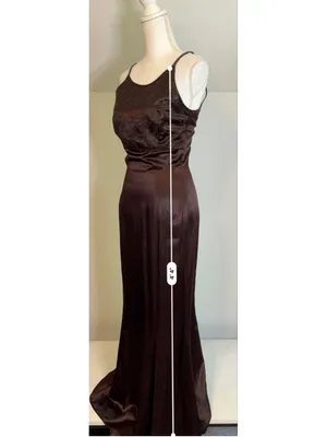 GUNNE sax Espresso Satin Maxi Dress Size 7/8 thumbnail 7