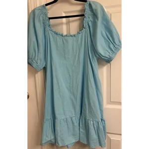 Stoney Clover Lane Button Down Dress Size Large Turquoise Blue thumbnail 9
