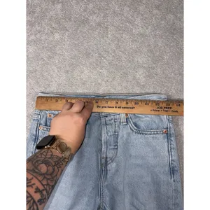 levis‎ wedgie straight distressed womens light wash button fly 25 thumbnail 6