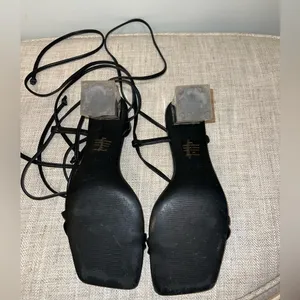 Steve Madden Black tie up heels thumbnail 4