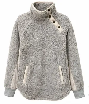 Southern Tide Sherpa Fleece Snap Pullover Jacket Blue Gray Size Large thumbnail 1