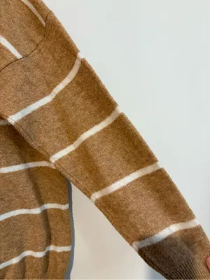 A new day striped oversized sweater beige white size small thumbnail 4