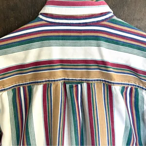 Chic Jeans Vintage 90s WOMENS Size L Western Jewel Tone Stripe Button Up Collar Indie Chic thumbnail 6