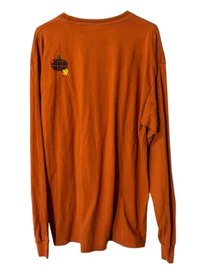 Halloween Fall Embroidered Pumpkin Long Sleeve Shirt Harvest Autumn Cotton Sz XL thumbnail 2
