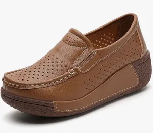 NEW Vegan Leather Orthotic Toning Rocker Cutout Walking Shoes Platform Slip On 8 thumbnail 1