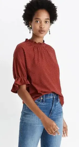 ✨MADEWELL Clipdot Ruffle Sz Large Top✨ thumbnail 1