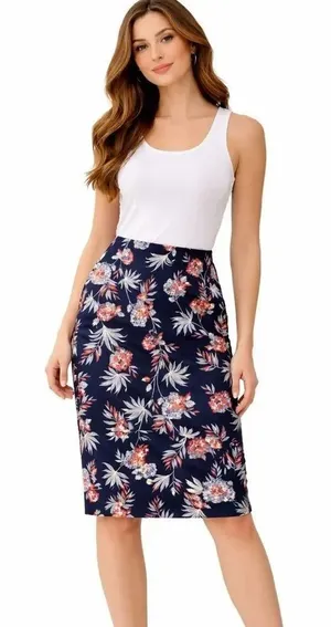 Ann Taylor Factory Floral Lined Pencil Career Skirt SZ 6 thumbnail 1