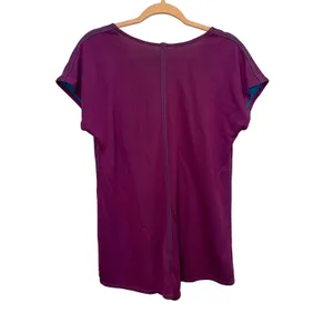 Reversible Purple Blue V-Neck Romper‎ Size Medium Lounge Casual Minimalist thumbnail 2