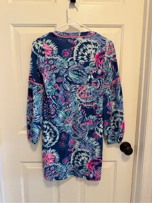 Lilly Pulitzer Joy Tunic Dress Deep Indigo Gypsea Girl Size XXS thumbnail 4