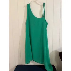 Lulus Green One Shoulder Asymmetrical Chiffon Mini Dress Womens Medium thumbnail 2