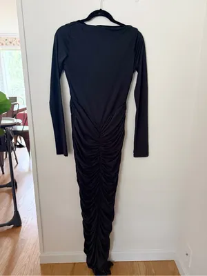 Leau Rhea Ruche Maxi Dress Sz L thumbnail 2