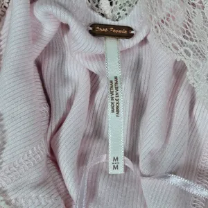 Free People Dale‎ Tank Top Ballet Ribbed Lace Open Back Pink OB980491 M thumbnail 5