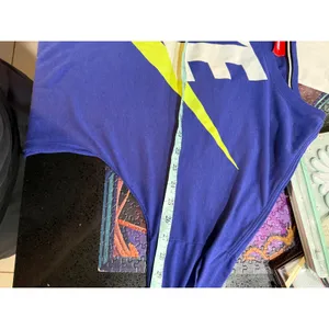 Nike Womens‎ Long Sleeve Graphic Tee Royal Blue Neon Lime Swoosh Scoop Neck L thumbnail 3