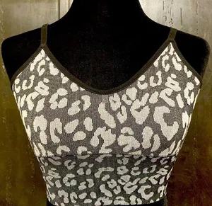 Leopards black and gray sports bra- one size thumbnail 1