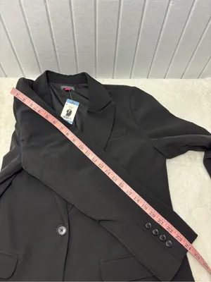 Vince Camuto Black Single-Button Notch Lapel‎ Blazer Jacket Size L Career Chic thumbnail 9