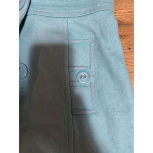 Retro Mod‎ Quiet Luxury Classic Anthropologie Tulle Wool Peacoat Tiffany Blue S thumbnail 6