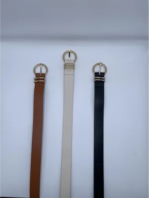 3 Pack Women's Leather Belts For Jeans Dresses Ladies Belt For Pants With Gold thumbnail 4