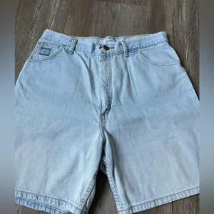 VTG Wrangler Mom Shorts Baggy Shorts Blue Faded Size 14 31 32 thumbnail 2