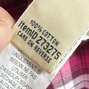 LL Bean Womens XL Maroon Flannel Lined Corduroy Button Front Shirt 273275 thumbnail 6