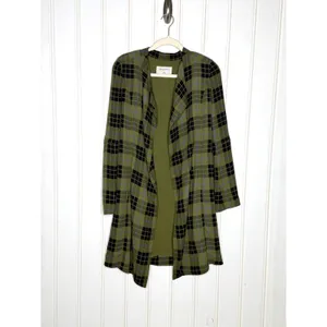 Babaton Aritzia Quincy Jacket Olive Green Plaid XS Tie Belt thumbnail 3