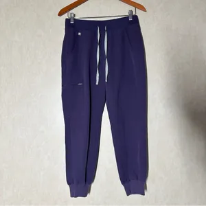 Figs Women’s Zamora Jogger Scrub Pants Pull On Mid Rise in Dark Purple Size S thumbnail 3