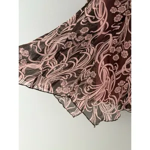 Y2k Skirt Pink & Brown Floral Fairycore Fairy Whimsy Size 6 Lined Silky Cato thumbnail 2