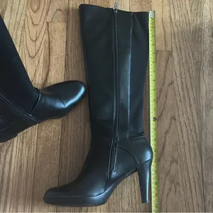 Alfani Step N Flex Elegant Black Knee-High Tall Black Faux Leather Boots NIB thumbnail 6