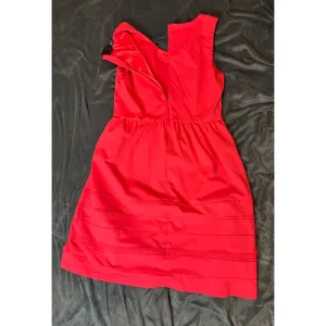 Cynthia Rowley Red Sleeveless Pintuck Fit and Flare Cocktail Dress Large thumbnail 2