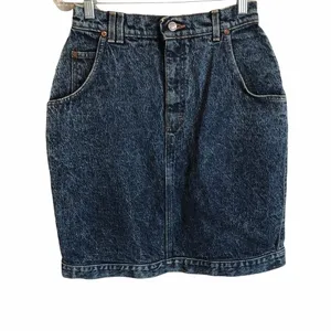 Lee Vintage Acid Washed 80’s 90’s High‎ Rise Denim Skirt thumbnail 2