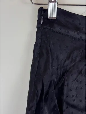 Free People Starstruck Black Satin Jacquard Star Ruffle Wrap Mini Skirt NWT 0 thumbnail 9