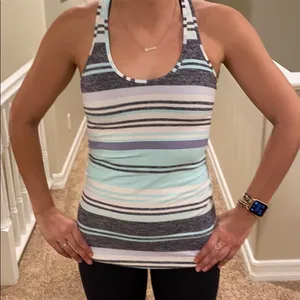 lululemon cool striped racerback size 4 thumbnail 1