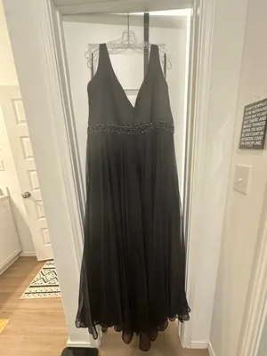 Sherri Hill Black Evening Gown with Embellished Waist thumbnail 9