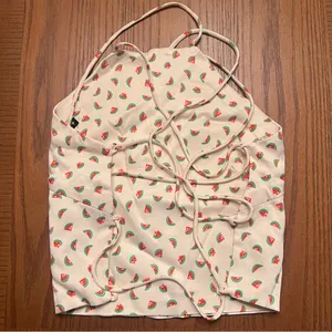 ZARA Watermelon Print Satin Effect Crisscross Lace-Up Tie Back Crop Top‎ Size XS thumbnail 14
