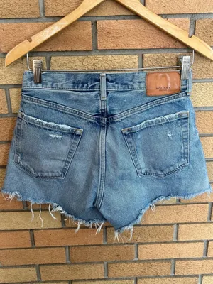 Moussy Vintage Denim Shorts Distressed Button Fly Made in Japan Size 26 thumbnail 2