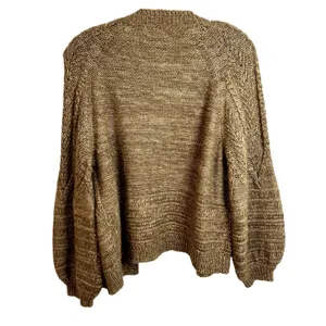 Lucky Brand Balloon Sleeve Open Cardigan Womens Size Small Wool Blend Camel thumbnail 4